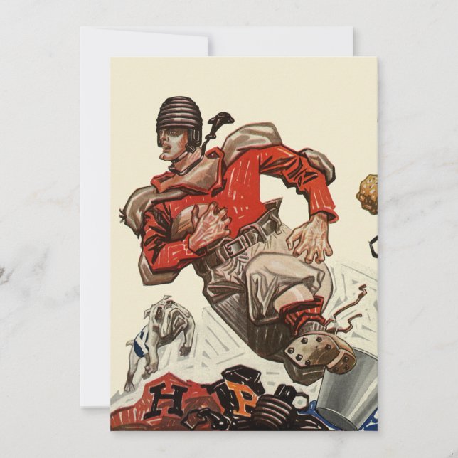 Joueur de football sportif vintage avec Invitation (Devant)