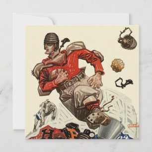 Joueur de football sportif vintage et mascotte de