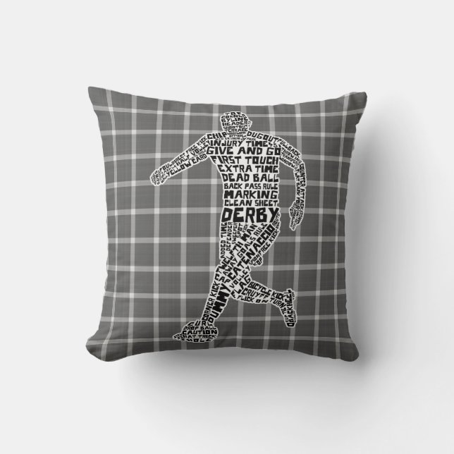 Joueur de football Typographie Coussin (Recto)