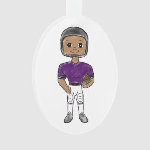 joueur de football vintage rétro violet noir simpl