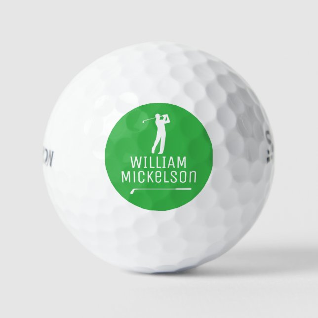 Joueur de Golf Balle Avec Son Nom (Recto)