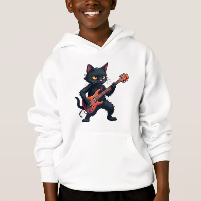Joueur de guitare chat noir (Devant)
