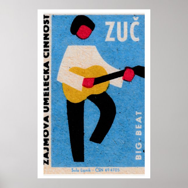 Joueur de guitare - Impression Matchbox - Art mura (Devant)