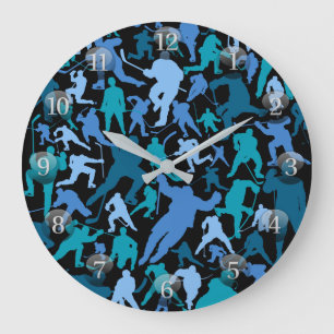 Joueur de hockey Motif grande horloge