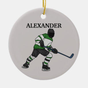 Joueur de hockey sur glace ornement en céramique i