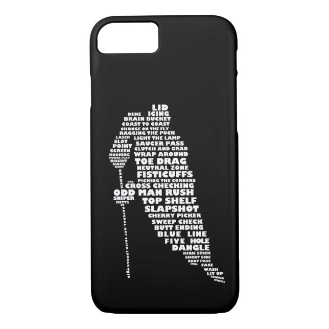 Joueur de hockey Typographie Design iPhone 7 coque (Dos)