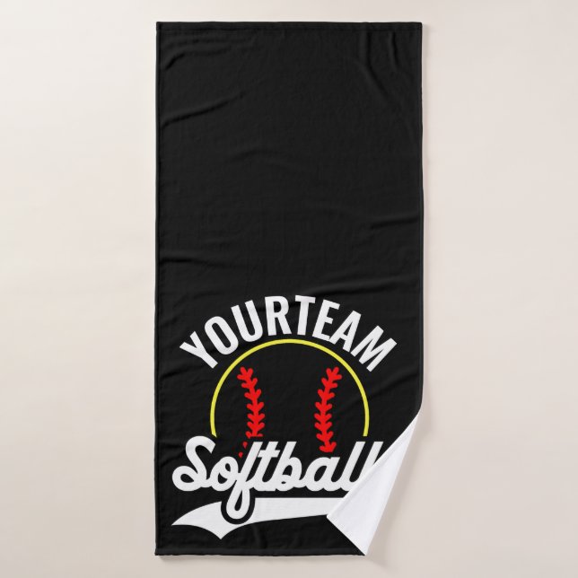 Joueur de l'équipe de softball AJOUTER UN NOM Ligu (Serviette de bain)