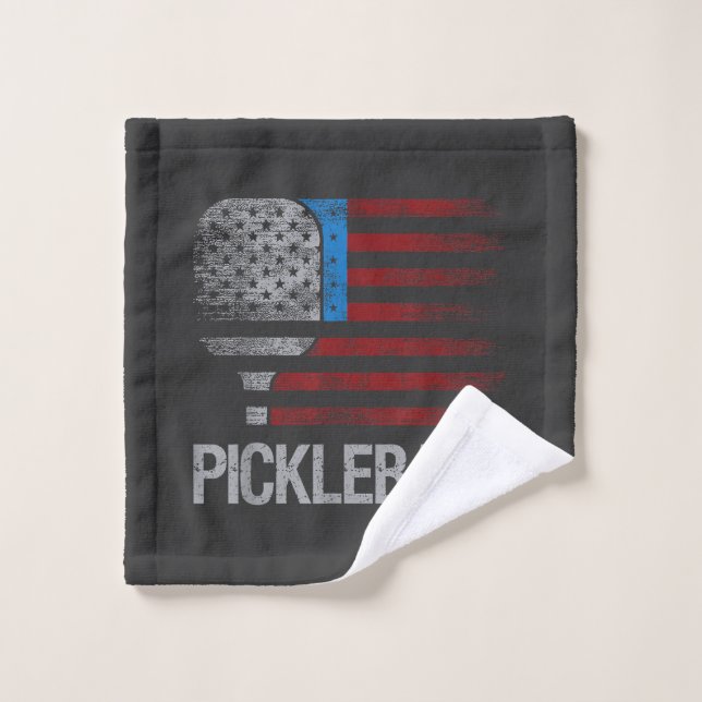 Joueur de Pickleball Amateur de Paddleball Drapeau (Gant de toilette)