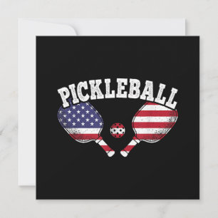 Joueur de Pickleball avec Drapeau Américain Vintag