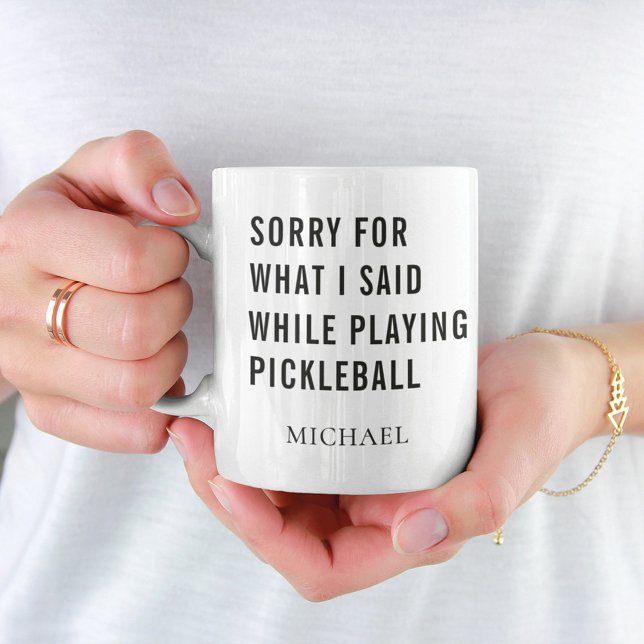 Joueur de Pickleball Personnalisé Café Mug (Créateur téléchargé)