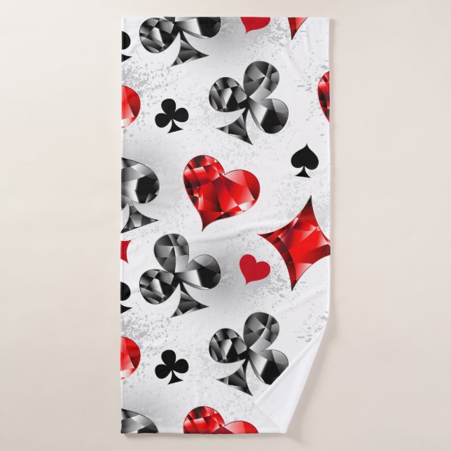 Joueur de poker Joueur de cartes de jouer costumes (Serviette de bain)