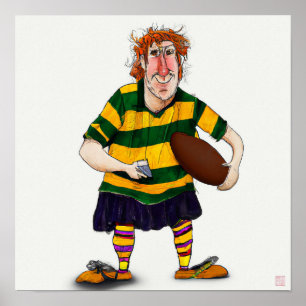 Joueur de rugby Aussie - Rugby Peinture Impression