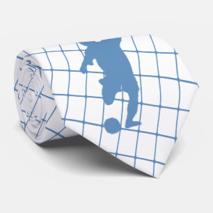 Joueur de soccer Ball Bleu Check cravate