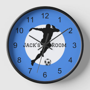 Joueur de soccer Silhouette Mur en Bois Horloge