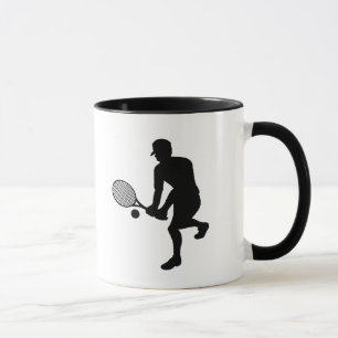 Joueur de tennis masculin Silhouette Mug