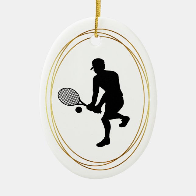 Joueur de tennis masculin Silhouette Ornement de N (Devant)