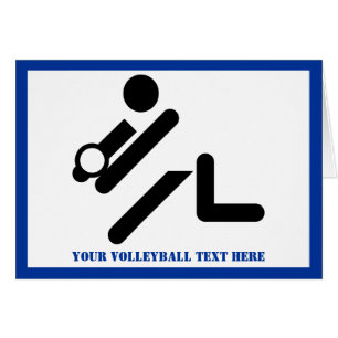 Joueur de volley-ball noir, blanc, bleu icon custo