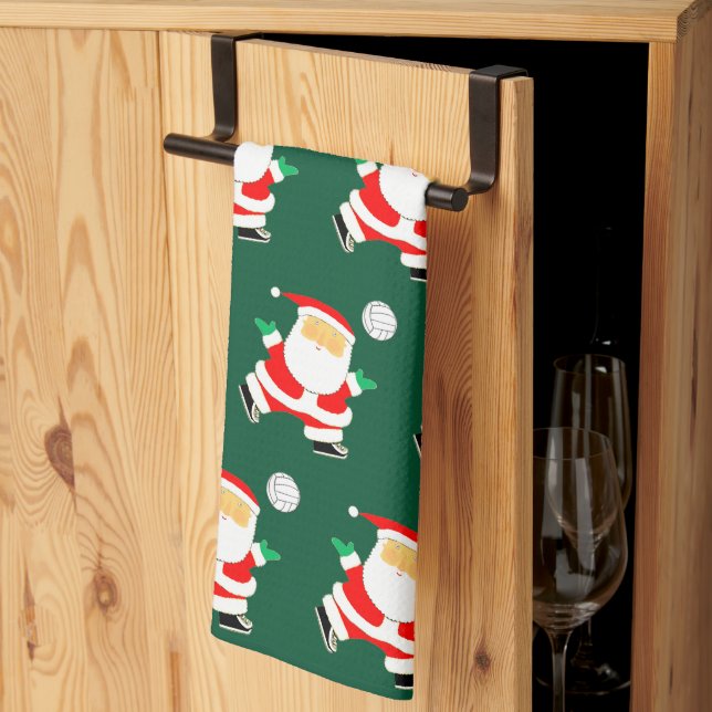 Joueur de volley-ball Serviette de Noël (Pliage en tiers)