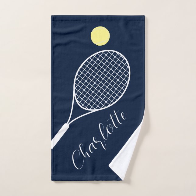 Joueur du Tennis Club Elegant Script (Serviette à main)