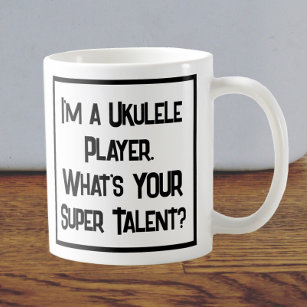 Joueur Ukulele Super Talent. Café Mug