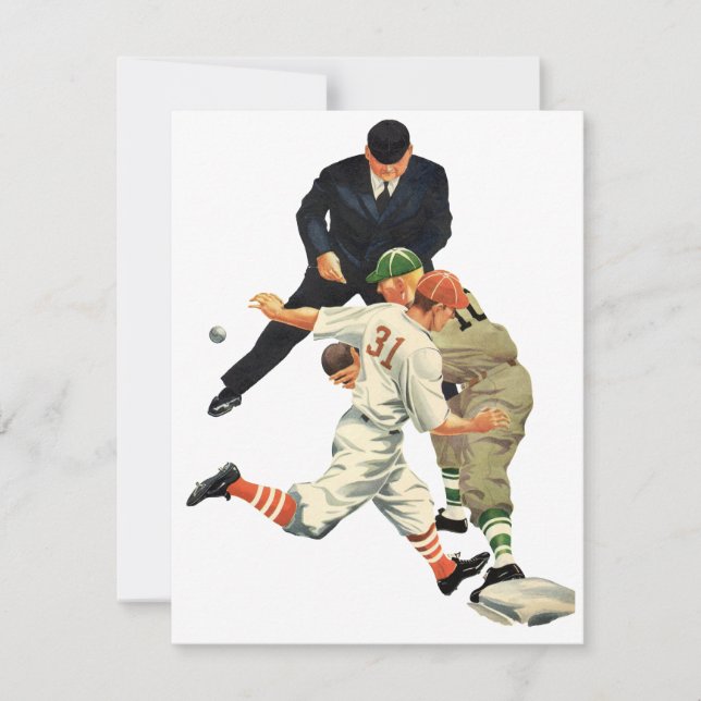 Joueurs de baseball vintage en sécurité au marbre (Devant)