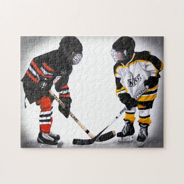 joueurs de hockey mineurs au puzzle de face à face (Horizontal)