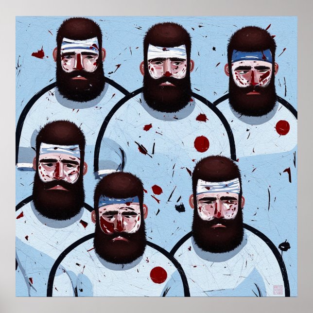 Joueurs de rugby - Impression d'art en toile (Devant)