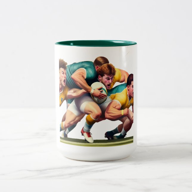 Joueurs de rugby Mug à deux tons (Centre)