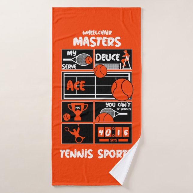 Joueurs De Tennis En Fauteuil Roulant (Serviette de bain)
