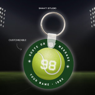 Joueurs de Tennis Équipe Sportive Vert Porte-Clés 