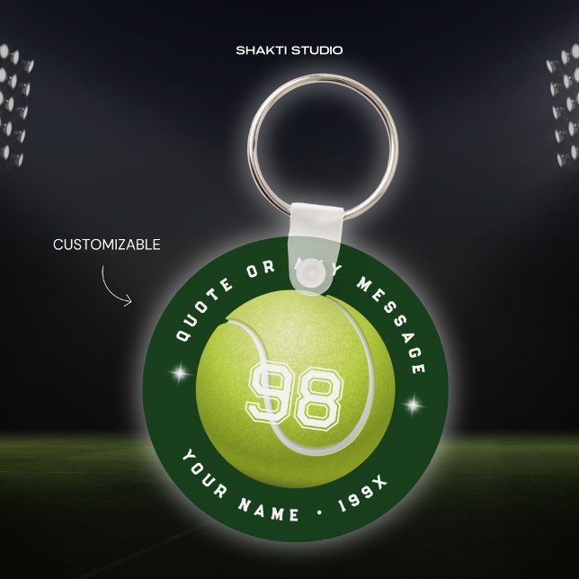 Joueurs de Tennis Équipe Sportive Vert Porte-Clés  (Créateur téléchargé)