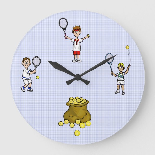 Joueurs de tennis masculin Horloge murale (Recto)