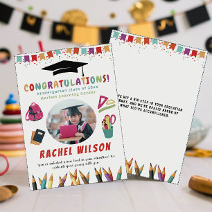 Joueuse Colorful Kindergarten Graduation carte pla