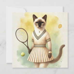 Joueuse de chat de tennis aquarelle