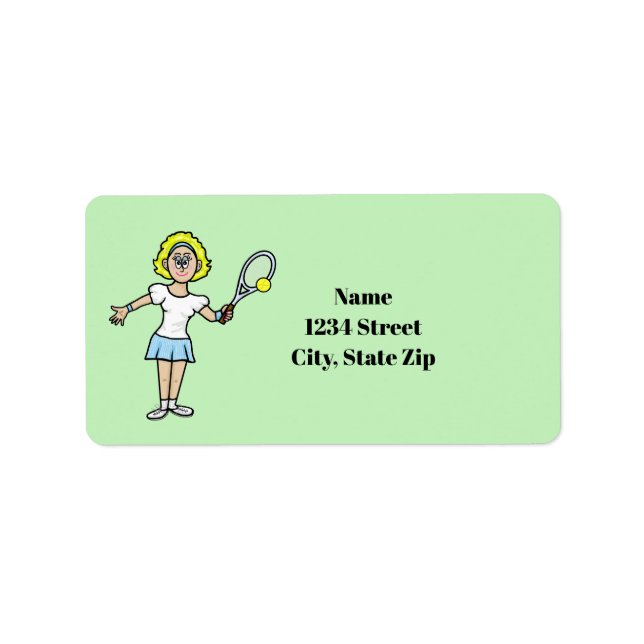 Joueuse de tennis de Blonde Étiquette de adresse (Devant)