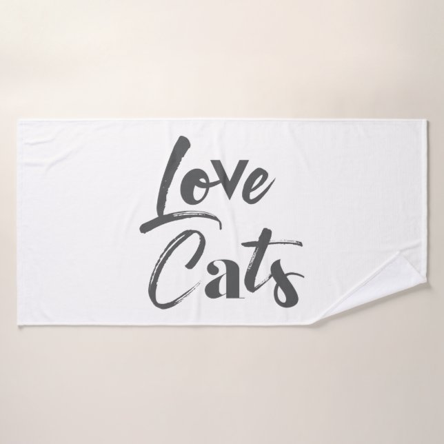 Joueuse, joyeuse, moderne, design mignon de Love C (Serviette de bain)