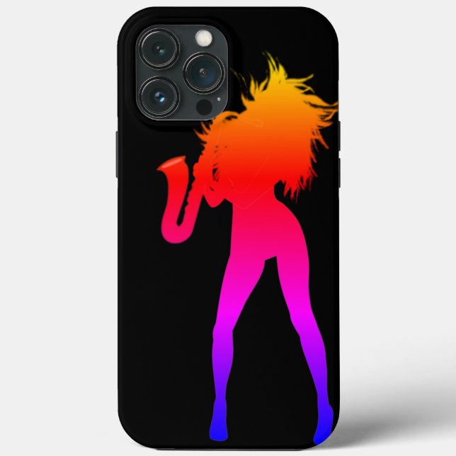 Joueuse saxophone Femme coque iphone (Verso)