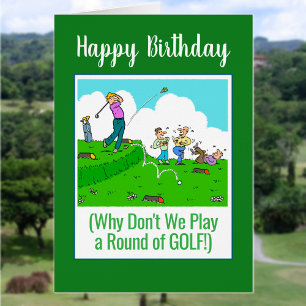 Jouons au golf. Joyeux golfeur d'anniversaire