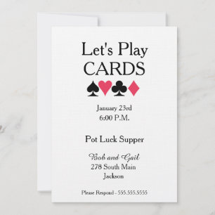 Jouons aux cartes Pot Luck Supper Invitation