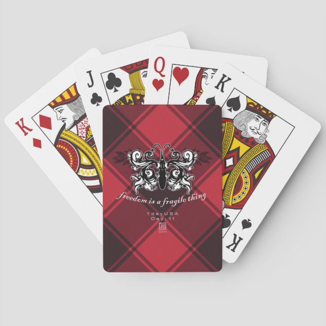 Jour : 11 - "Liberté" Cartes de jeu Rouge Plaid (dos)