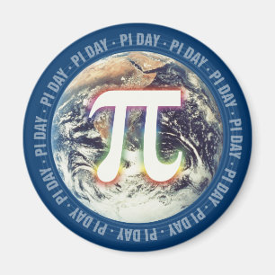 Jour coloré Pi sur Terre - aimant mathématique