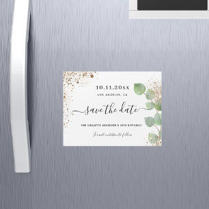 Jour d'anniversaire eucalyptus enregistrer la date