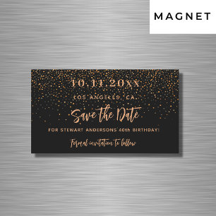 Jour de confetti en or noir enregistrer la date ai