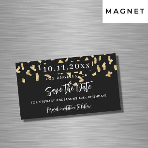 Jour de confetti en or noir enregistrer la date ai