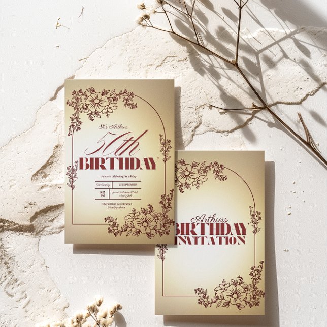 Jour de fête d'anniversaire des adultes invitation (Créateur téléchargé)