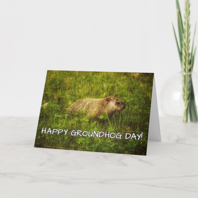 Jour de Groundhog heureux ! carte de voeux (Devant)