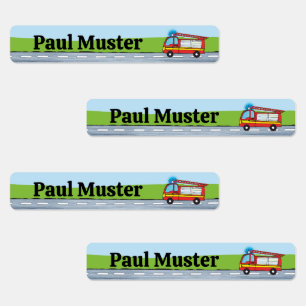 Jour de la brigade des pompiers - 96 étiquettes ét