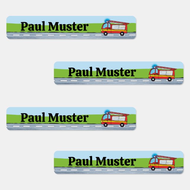 Jour de la brigade des pompiers - 96 étiquettes ét (Groupe)