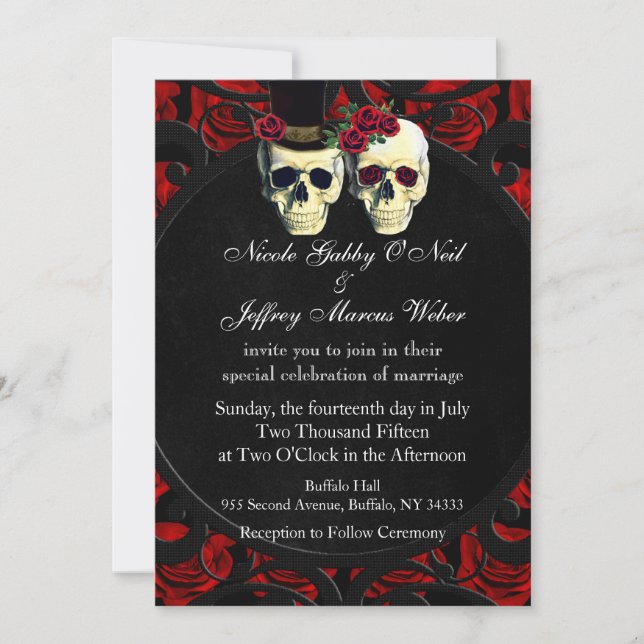 Jour de la Faire-part de mariage de la mariée mort (Devant)