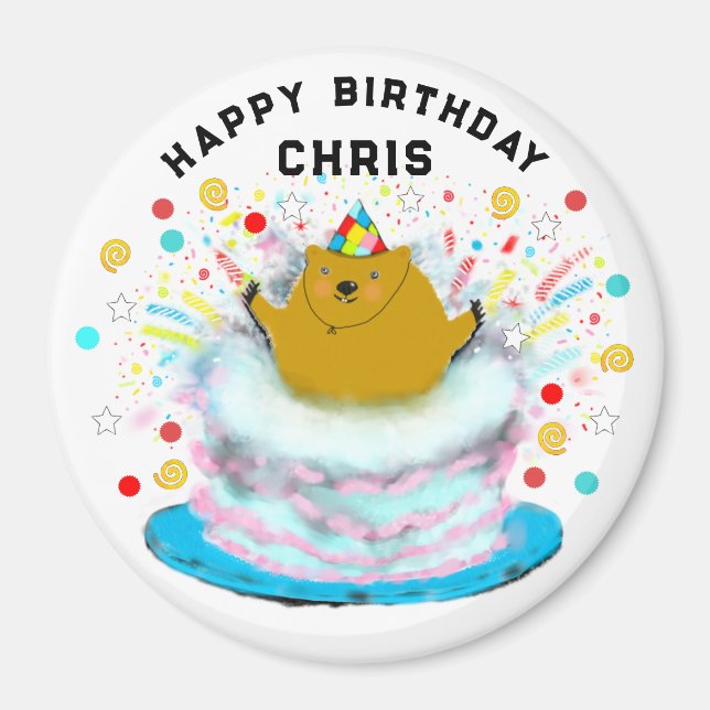 Jour de la marmotte personnalisée Aimant cadeau d' (Devant)